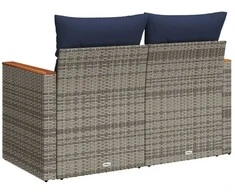Sodo sofa su pagalvėlėmis, dvivietė, pilka, polirotangas