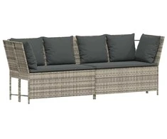 sodo sofa su pagalvėlėmis, pilka, poliratanas
