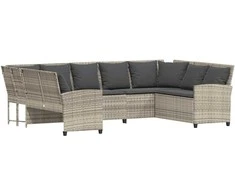 sodo sofa su pagalvėlėmis, pilka, poliratanas