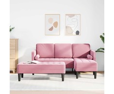 Sofa Sofos komplektas 2 vnt. Rožinė Poliesteris
