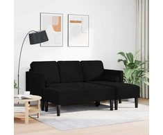 Sofa Sofos komplektas su pagalve 2 pcs Juoda Poliesteris