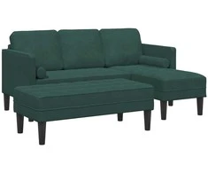 Sofa Sofos komplektas 2 vnt. Tamsiai žalia Poliesteris