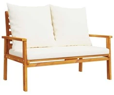 Sodo sofa-suoliukas su pagalvėlėmis, 120cm, akacijos masyvas