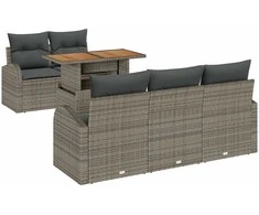 Sodo Sofų Rinkinys su pagalve 6 pcs Pilka
