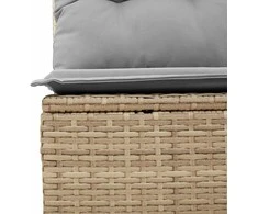 Lauko baldų komplektas Sodo Sofų Rinkinys su saugykla 8 pcs Smėlio Poli ratanas