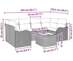 Sodo Sofų Rinkinys Pilka 55 x 55 x 37 cm poliratanas