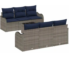 Sodo Sofų Rinkinys Pilka 55 x 55 x 37 cm poliratanas