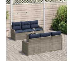 Sodo Sofų Rinkinys Pilka 55 x 55 x 37 cm poliratanas