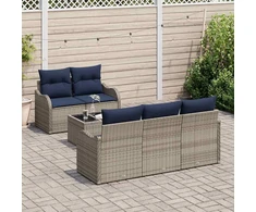 Sodo Sofų Rinkinys Pilka 55 x 55 x 37 cm poliratanas