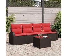 Sodo Sofų Rinkinys Ruda 55 x 55 x 37 cm poliratanas