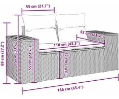 Sodo Sofų Rinkinys 12 vnt. 9-Vietų skaičius Bežinė ir kreminė