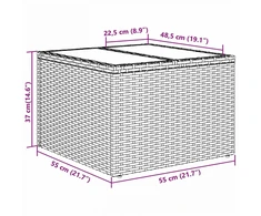 Sodo Sofų Rinkinys 7 vnt. Ruda ir raudona poliratanas