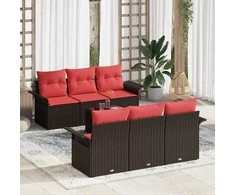 Sodo Sofų Rinkinys su pagalve su saugykla 7 pcs Bežinė Raudona