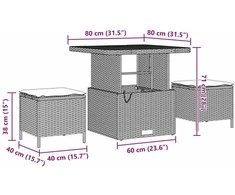 Sodo Sofų Rinkinys su pagalve 13 pcs Juoda Poli ratanas