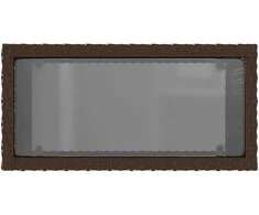 sodo šoninis staliukas su stikliniu viršumi ruda 58x27,5x55 cm