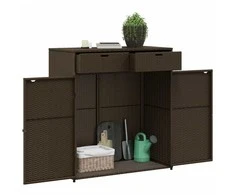 Sodo spintelė daiktams, ruda, 105x55x113cm, poliratanas
