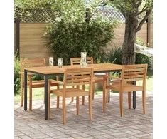 Lauko stalas Natūrali ir juoda 180 x 90 x 75 cm