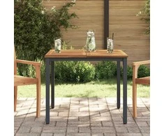 Lauko stalas Natūrali ir juoda 90 x 90 x 75 cm