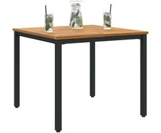 Lauko stalas Natūrali ir juoda 90 x 90 x 75 cm