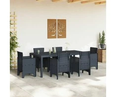 Sodo stalas Antracitas 200 x 100 x 73 cm poliratanas