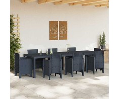 Sodo stalas Antracitas 300 x 100 x 73 cm poliratanas