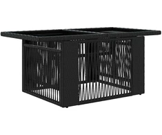 Sodo stalas Juoda 100 x 55 x 37 cm PE Rattan ir Stiklas