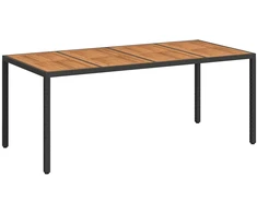 Sodo stalas Juoda 190 x 90 x 75 cm poliratanas