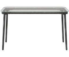 Sodo stalas Juoda 80 x 40 x 45 cm poliratanas