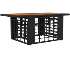 Sodo stalas Juoda ir natūrali 100 x 55 x 37 cm