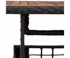 Sodo stalas Juoda ir natūrali 100 x 55 x 37 cm