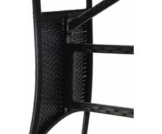 Sodo stalas, juodas, 140x80x74cm, poliratanas
