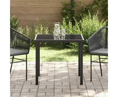 Sodo stalas Juoda 80 x 80 x 73 cm metalas