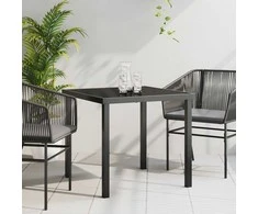 Sodo stalas Juoda 80 x 80 x 73 cm metalas