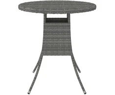 Sodo stalas, pilkas, 70x70x73cm, poliratanas