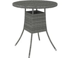 Sodo stalas, pilkas, 70x70x73cm, poliratanas