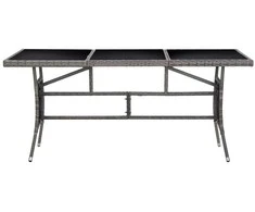 Sodo stalas, pilkos spalvos, 170x80x74cm, poliratanas
