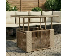 Sodo stalas Smėlio 100 x 55 x 37 cm PE Rattan ir Stiklas