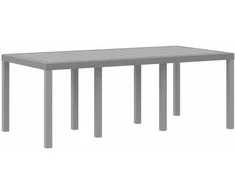Sodo stalas Šviesiai pilka 200 x 100 x 73 cm poliratanas