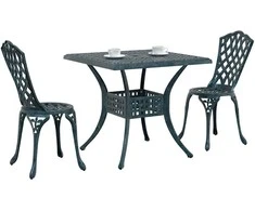 Sodo stalo komplektas 3 pcs Žalia Liejamasis aliuminis