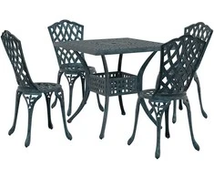 Sodo stalo komplektas 5 pcs Žalia Liejamasis aliuminis