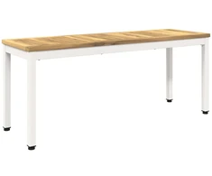 Sodo suolas 108,5 x 35 x 45 cm Kietos akacijos mediena Balta
