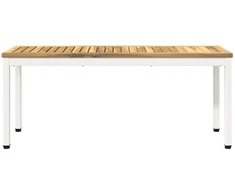 Sodo suolas 108,5 x 35 x 45 cm Kietos akacijos mediena Balta