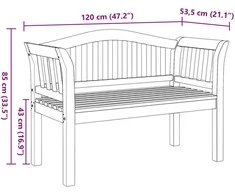 suoliukas Ruda 120 x 53,5 x 85 cm Tikmedžio medienos masyvas