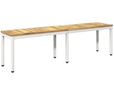 Sodo suolas 161 x 35 x 45 cm Kietos akacijos mediena Balta