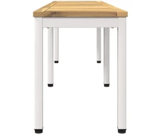 Sodo suolas 161 x 35 x 45 cm Kietos akacijos mediena Balta