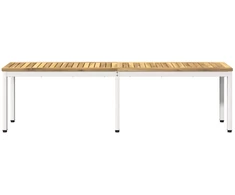 Sodo suolas 161 x 35 x 45 cm Kietos akacijos mediena Balta
