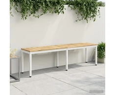 Sodo suolas 161 x 35 x 45 cm Kietos akacijos mediena Balta