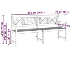 Lauko suolas Natūrali 180 x 56 x 90 cm Kietos akacijos mediena