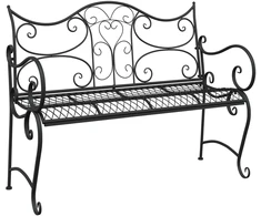 Sodo suolas 2-Vietų skaičius 114 x 56,5 x 90 cm Plienas Juoda