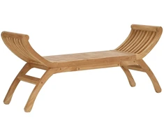 Sodo suolas 2-Vietų skaičius 126 cm Kieto teka medžio Natūrali
